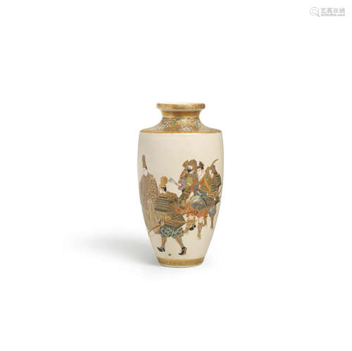 A Satsuma baluster vase By Shisui, Meiji era (1868-1912), la...