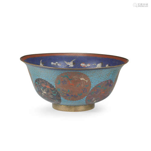 A cloisonné-enamel large deep bowl Meiji era (1868-1912), 18...