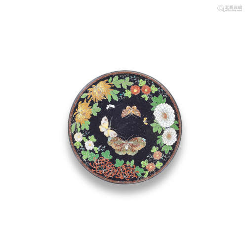 A Cloisonné-enamel miniature saucer dish By Namikawa Yasuyuk...
