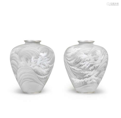 A pair of cloisonné-enamel baluster vases Meiji era (1868-19...
