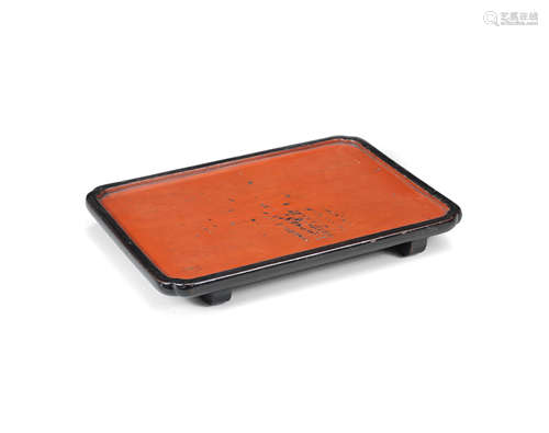 A Negoro red-and-black lacquer Tajikara-type tray Momoyama (...