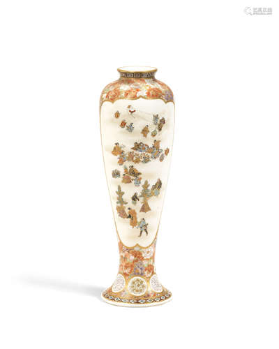 A slender Satsuma vase By Yabu Meizan (1853-1934), Meiji era...