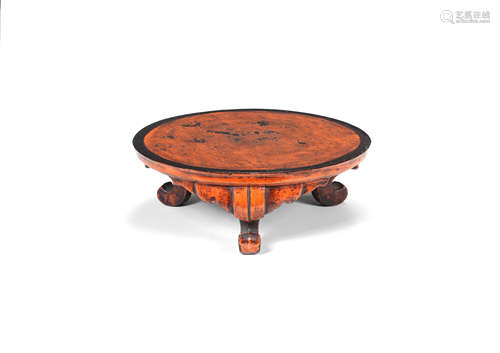 A Negoro lacquer round stand for religious offerings Muromac...