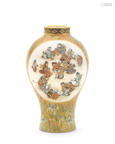 A Satsuma miniature ovoid vase By Yabu Meizan (1853-1934), M...