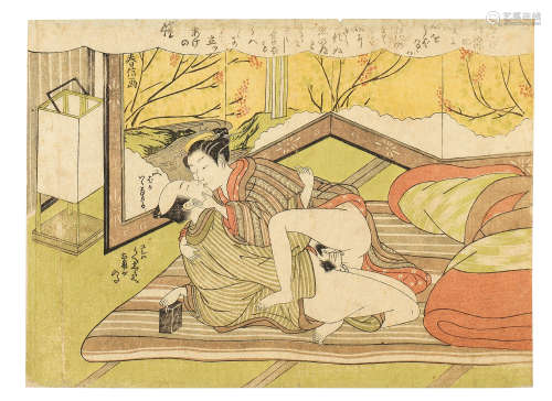 Suzuki Harunobu (1725-1770) and attributed to Shiba Kokan (1...