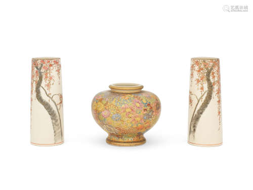 Three Satsuma vases Meiji era (1868-1912), late 19th/early 2...