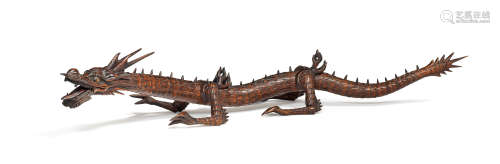 A wood articulated dragon Meiji era (1868-1912), late 19th/e...