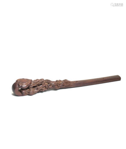A carved wood sceptre Meiji era (1868-1912), late 19th/early...