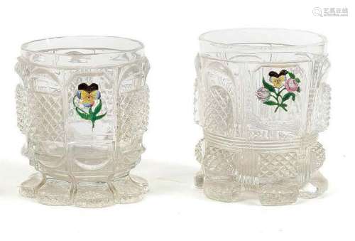 1834-1835年巴卡拉价格册上的两件模制切割水晶高脚杯