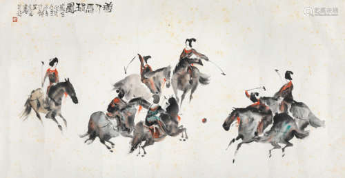 Peng Xiancheng (b.1941) Polo Players