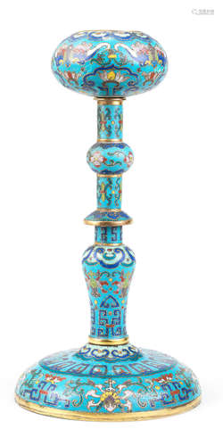 A CLOISONNÉ ENAMEL AND GILT-BRONZE HAT-STAND Qianlong