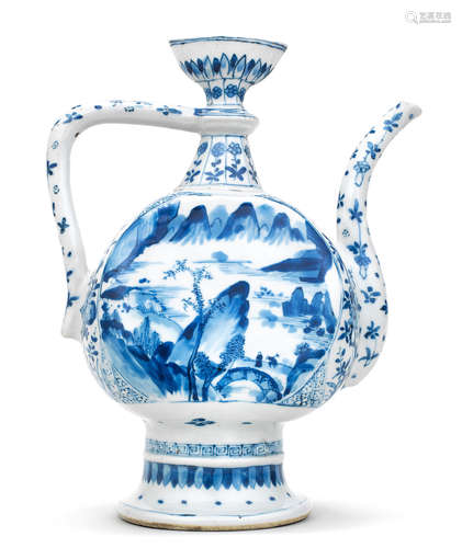 A BLUE AND WHITE EWER FOR THE ISLAMIC MARKET Kangxi