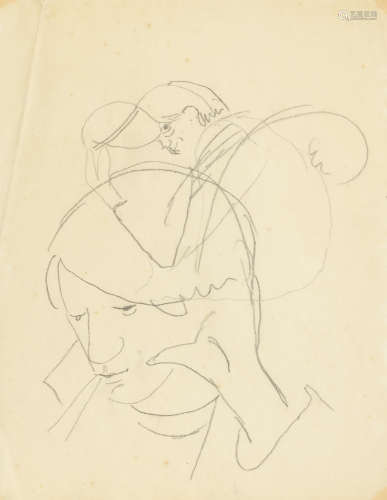 JEAN COCTEAU (1889-1963) Etude pour un portrait de Picasso