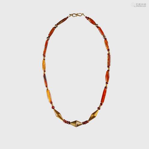 NEAR EASTERN CARNELIAN AND GOLD NECKLACE NEAR EAST, 1ST MILL...