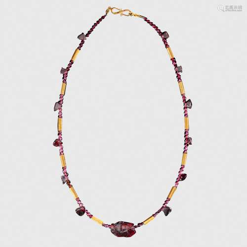 HELLENISTIC AMETHYST AND GOLD NECKLACE EASTERN MEDITERRANEAN...