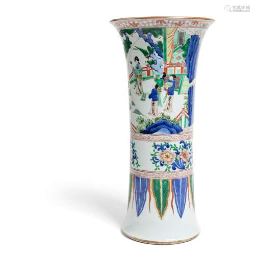 WUCAI BEAKER VASE QING DYNASTY, 19TH CENTURY