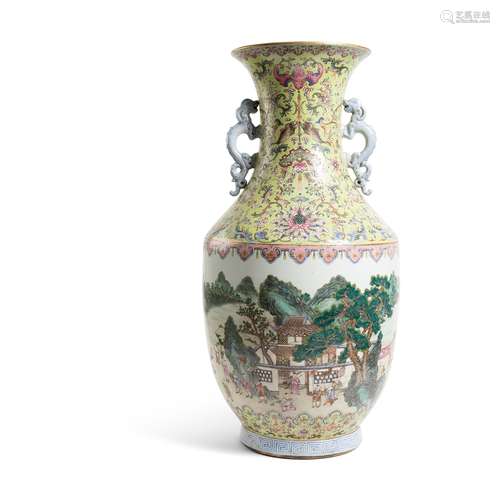 LARGE FAMILLE ROSE VASE JIAQING MARK AND OF THE PERIOD