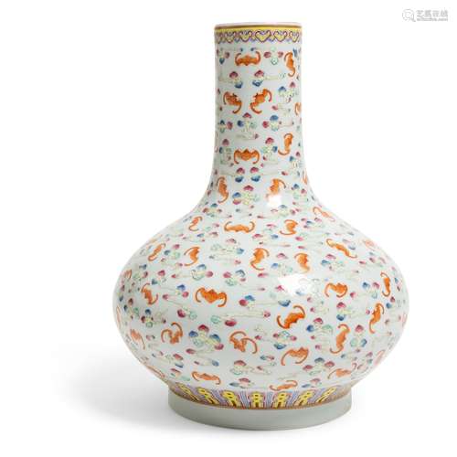 FAMILLE ROSE 'BATS' BOTTLE VASE GUANGXU MARK AND POSSIBLY OF...