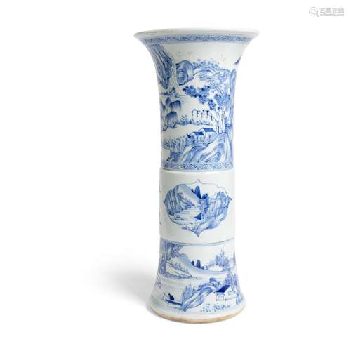 BLUE AND WHITE 'GU' VASE KANGXI PERIOD OR LATER