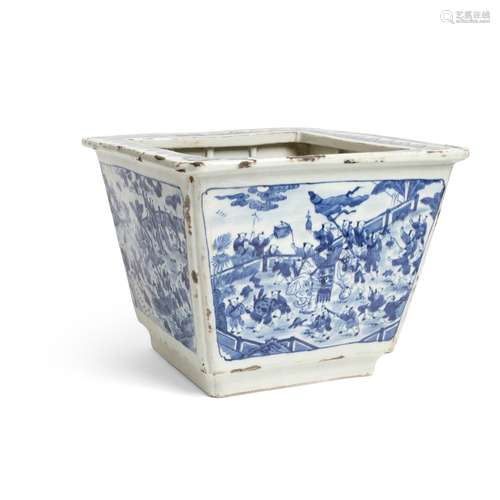 BLUE AND WHITE 'BOYS AT PLAY' JARDINIERE QING DYNASTY, 18TH-...