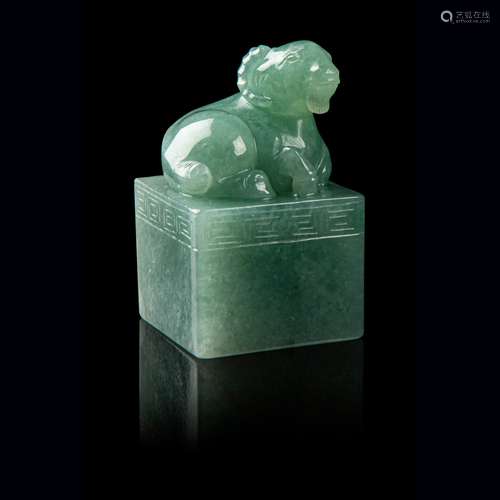 JADEITE 'GOAT' SEAL REBUPLIC PERIOD, 20TH CENTURY