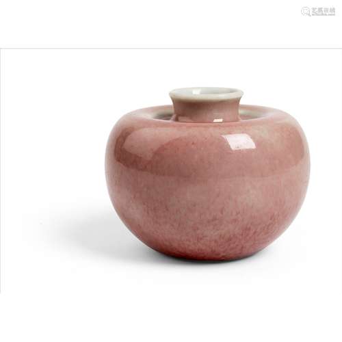 PEACHBLOOM-GLAZED 'APPLE' WATER POT KANGXI MARK