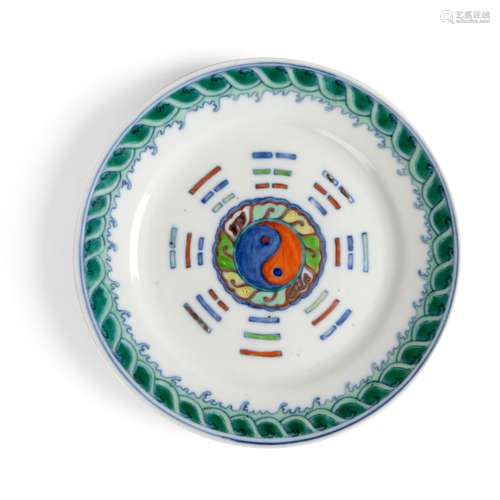 DOUCAI 'BAGUA' PLATE LATE QING DYNASTY-REPUBLIC PERIOD, 19TH...