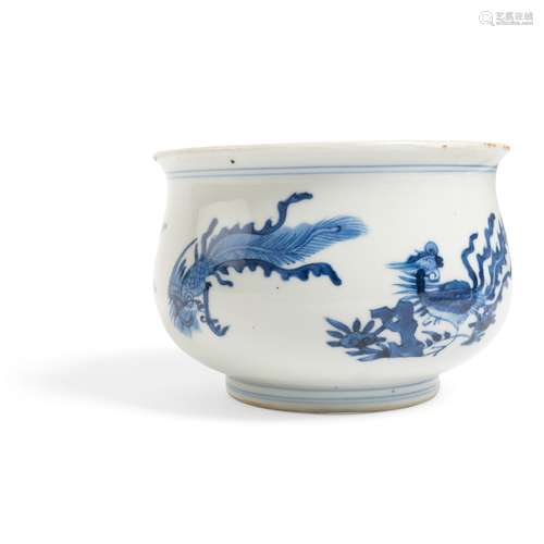 BLUE AND WHITE 'PHOENIX' CENSER KANGXI PERIOD