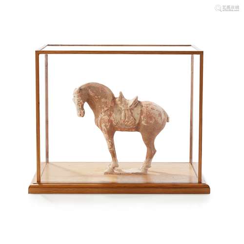 PAINTED POTTERY FIGURE OF A HORSE TANG DYNASTY