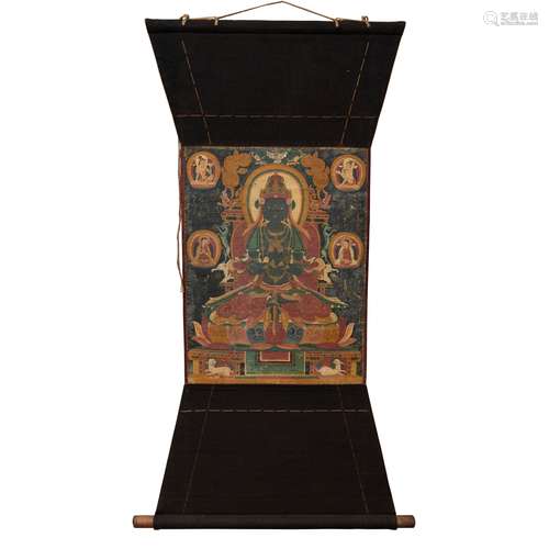 THANGKA DEPICTING VAJRADHARA QING DYNASTY, 19TH CENTURY