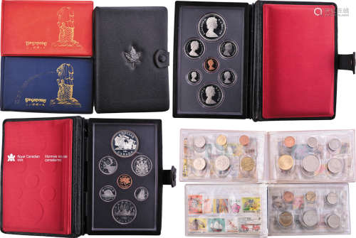 新加坡 通用幣(鎳,銅) 共2本 及 加拿大1981年 精裝紀念幣(銅,銀)...