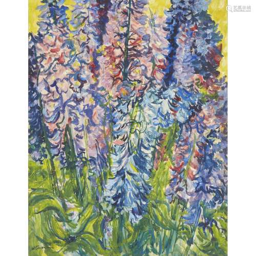 § SIR JACOB EPSTEIN K.B.E. (BRITISH 1880-1959) DELPHINIUMS