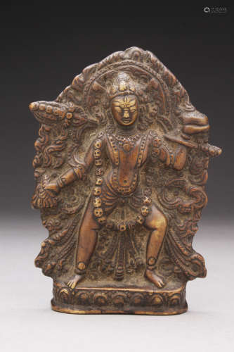 西藏14世紀 銅荼枳尼天像