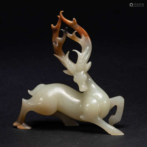 Hetian Jade Deer-shaped OrnamentsHan Dynasty