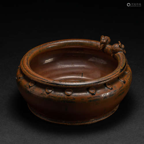 Sauce Glazed Dragon Head Bowl Song Dynasty