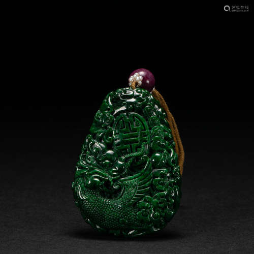 Jade dragon pattern handle Qing Dynasty