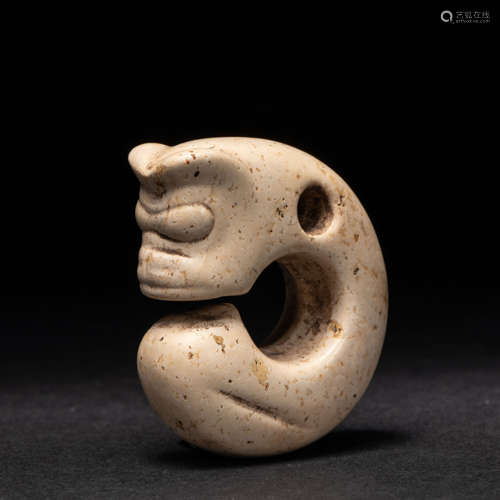 Hongshan Culture Chicken Bone White Jade Pig Dragon