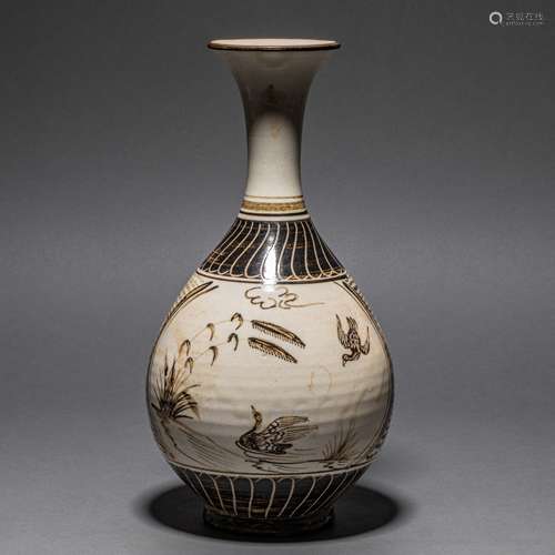 Cizhou Kiln Flower and Bird Yuhu Spring Song Dynasty