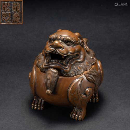 Bronze lion head aromatherapy Ming Dynasty