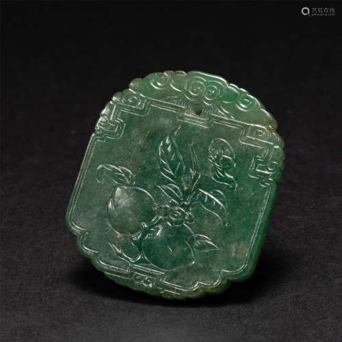Emerald Life Peach Brand Qing Dynasty