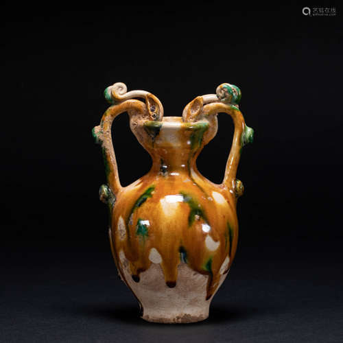 Three-color Binaural Vase Tang Dynasty