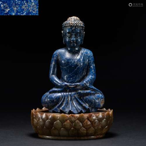 Lapis Lazuli Buddha Statue in Qing Dynasty