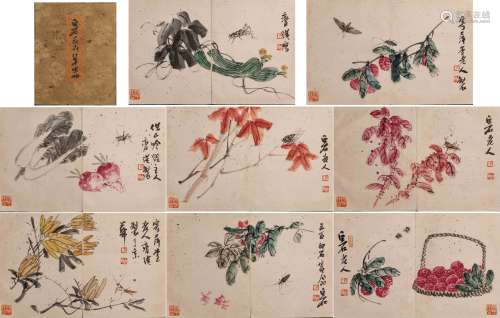 Chinese Ink Painting White Stone Flower Album B21