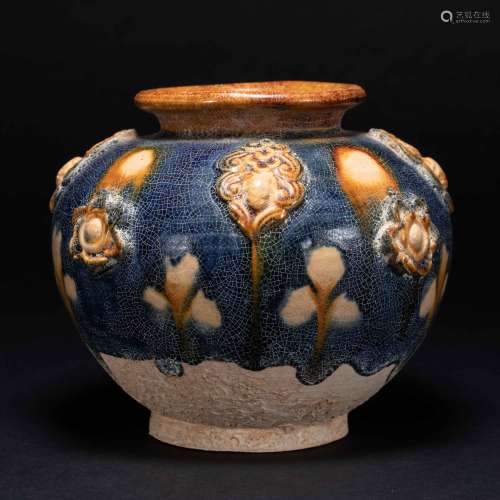 Three-Colored Flower Jar Tang Dynasty