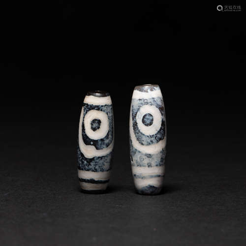 Fire Attack Two-Eyed Dzi Beads Tang Dynasty