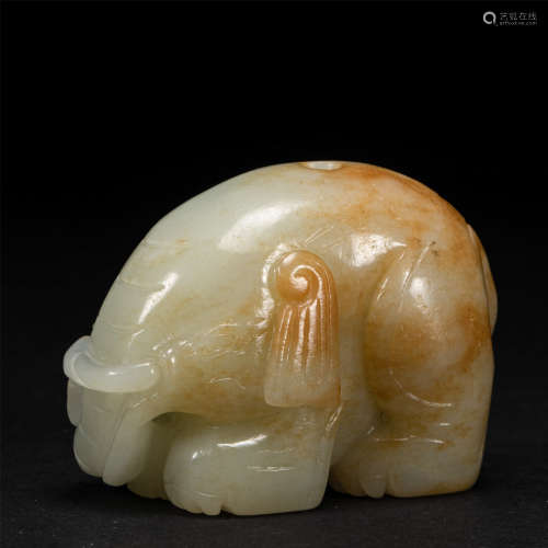 Hetian Jade Elephant in Qing Dynasty