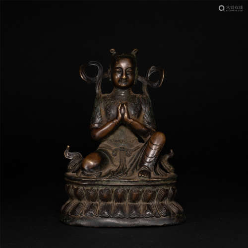 Bronze Bodhisattva Statue in Qing Dynasty