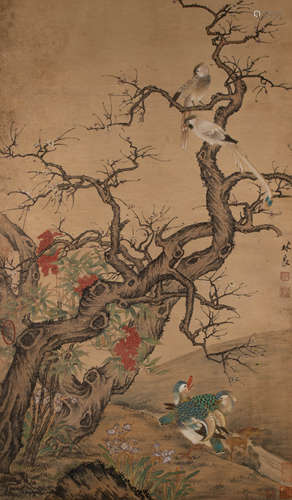 Chinese Ink Painting Lin Liang Flower and Bird V-13