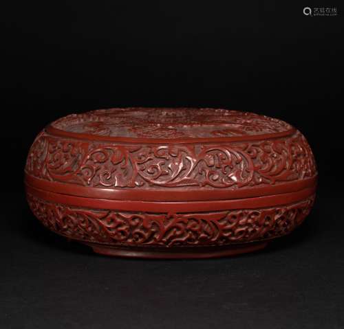 Red dragon - pattern cover box Qing Dynasty