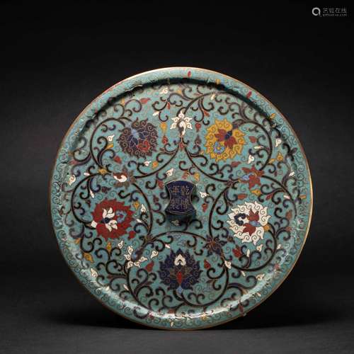 Bronze Mirror with Cloisonne Pattern in Qing Dynasty